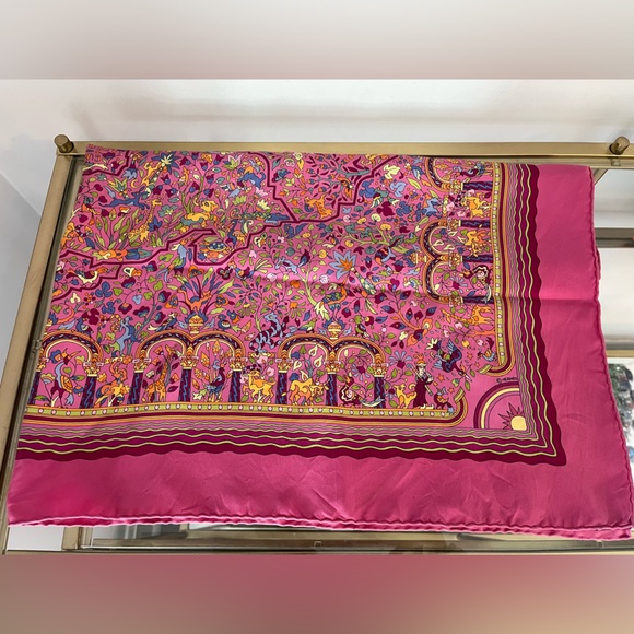 Rare Authentic Hermes Silk Scarf " Les Jardins d'Armenie," by Karen Petrossian - Picture 3 of 10